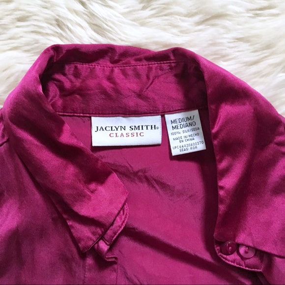 90s 100% Silk Tie-Front Button Down Blouse - Picture 4 of 5